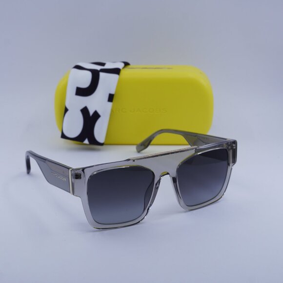 Marc Jacobs MARC 757/S 0KB7 9O Square Sunglasses - Transparent Dark Grey - Picture 1 of 13